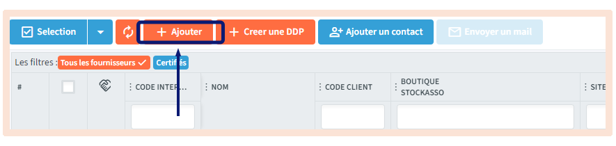 Ajout fournisseur
